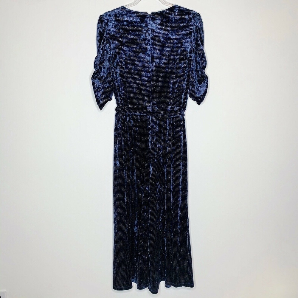Chelsea28 Jumpsuit Blue Sparkle Wide Leg Velvet - Picture 4 of 5